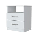 ZUN Oklahoma Nightstand,Two Drawers, One Shelf B128P148771