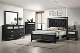 ZUN 1pc Luxury Glam Seven Drawer Dresser with Two-Toned Drawer Black Finish Shimmering Accents B011P234294