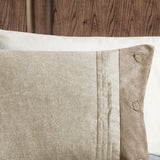 7 Piece Faux Suede Comforter Set Tan Cal King B03597131