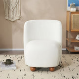 Modern Low Back Accent Chair, Upholstered Armless Living Room Chairs, Round Pine Wood Feet, for N817P224950W