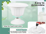 Set of 2 Vintage Urn Planters, Weather-Proof PP Flower Pots with Optional Drainage Holes for Indoor 94831209