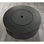 ZUN 11" H x 30" W Fiber Reinforced Concrete Propane Gas Outdoor Fire Pit Table with Lid B120P198397