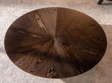 39.37" Retro Round Coffee Table with Storage Space, Suitable for Living Room and Office, Brown W757P379484