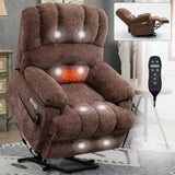 ZUN 23" Seat Width and High Back Large Size Chenille Power Lift Recliner Chair with 8-Point Vibration W1803P247681