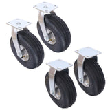 4PCS 10IN CASTER pneumatic tire, Caster Wheel, Swivel Plate, Steel Hub with W465130466