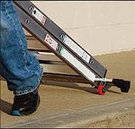 ZUN Huachuang 5-step 21''Aluminum Multi-Purpose Professional Ladder - Black with Wheels W1881111501