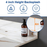 37 Inch Marble Vanity Top, Bathroom Vanity Top with Undermount Rectangular Middle Sink and 4" Height 71886302