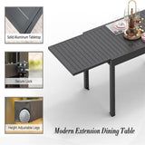 Patio Dining Expandable Table, Metal Aluminum Outdoor Table for 6-8 Person Rectangular Table for W1859112382