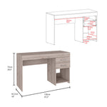 ZUN Ibare Two Drawer Computer Desk, One Lower Shelf -Light Gray B20091873