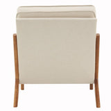 Oak Armrest Oak Upholstered Single Lounge Chair Indoor Lounge Chair Off-White 92676491