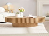 Modern Handcraft Drum Table Length 43.7 inch Ellipse Table for Living Room,Oval Small W2582P251207