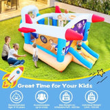 ZUN 6 in 1 outdoor indoor inflatable bouncer for kids target ball basketball slide with blower W1677115480