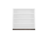Nora Modular 60 inch High Bookshelf, No Assembly Required, Jasmine White and Barnwood Finish B108P345202