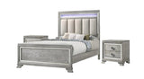 1pc Contemporary Light Grey Finish Two Drawers Bevel Mirror Accents Wooden Solid Wood Bedroom B2741P320890