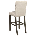 ZUN Beige Bar Stool with Nailhead Trim B062P153503