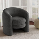 Modern Curved Back Upholstered Accent Chair, Soft Cozy Boucle Fabric, Comfortable Plush Seating, No N765P220275G