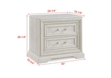 Beautiful Transitional Style 1pc 2-Drawer Nightstand White Cream Finish Wooden Home Bedroom B011P221372