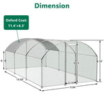 ZUN Large Chicken Coop Metal Chicken Run with Waterproof and Anti-UV Cover, Dome Shaped Walk-in Fence W2505P171905