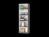 Zachary Matt Gray and White 5-Shelf Slim Bookcase B062P175161