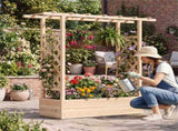 Fir Wood Raised Garden Bed with Side Trellis, 109.2235.56114.30 cm Planter Box with Drainage 69072812