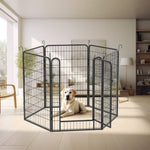 ZUN 6 Panels Heavy Duty Metal Playpen with door,39.37"H Dog Fence Pet Exercise Pen for Outdoor, Indoor 26571165