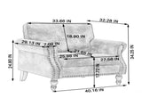 40.16 Inch Nailhead Trim Couches for Living Room, 22" Deep Seat Rolled Arm Sofa, Faux Leather Couch W2911P222675