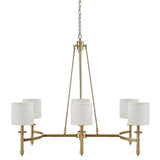 6-light Chandelier with Fabric Drum Shades B035P264528