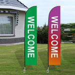 ZUN 2-Piece Advertising Flagpole Stand Open Feather Flags with Pole Kit, Advertising Flags for Business 22158274