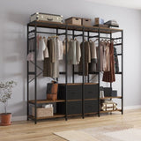 ZUN Independent wardrobe manager, clothes rack, multiple storage racks and non-woven drawer, bedroom 73152047