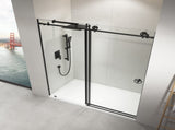 60" W x 76" H Sliding Frameless Shower Door in Matte Black with Clear Glass W2287P342057