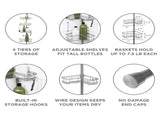 Satin Nickel Shower Caddy with 4 Shelves 23264284
