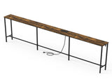 94.49" Console Table, Melamine Laminated MDF & Metal Frame, Built-in Power Outlet, Narrow Entryway 31267265