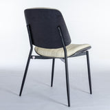 A&A Furniture, Dining Chairs Set of 2 Mid Century Modern Retro Faux Leather Chair with Walnut W1143P151497