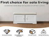 29.5"Shoe Storage Bench with 2 Door Cabinet, Entryway Bench with White Shoe Storage, Shoe Bench with W2948P244736