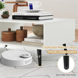 Rectangle Coffee Table with 2 Open Compartments-White 93354194