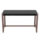 Counter Height Table, 47.5 Inch Faux Marble Finish Bar Dining Table, Modern Bar Tall Dining Table N752P269652B