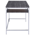 ZUN Weathered Grey and Chrome Rectangular Writing Desk B062P153658