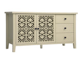 Hollowed-out Cabinet with 2 Door 3 Drawers, American Furniture, Suitable for Bedroom, Living Room, W688P223034