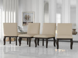 TREXM Set of 4 Dining chairs Wood Upholstered Fabirc Dining Room Chairs with Nailhead WF291264AAP