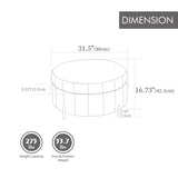 31.5"W Upholstered Round Ottoman With Reversible Lid, Velvet Storage Stool, Channel Tufted W3118P272833