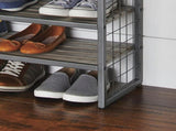 Decorative Gunmetal Grey Wood and Metal Shoe Rack 34991114