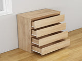 4 Drawer Dresser,Modern Storage Chest of Drawers,31.5In Natural Dresser for Closet with Handle-Free W3151P407891