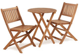 ZUN 3-Piece Acacia Wood Bistro Set, Wooden Folding Patio Furniture for Garden Backyard Balcony Porch w/ W2640P199982