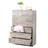 ZUN Modern Simple 7-Drawer Dresser Gray 00534308