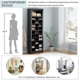 ZUN ON-TREND Stylish Design 30 Shoe Cubby Console, Contemporary Shoe Cabinet with Multiple Storage WF309309AAB