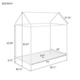 House Bed Frame Twin Size , Kids Bed Frame Metal Platform Bed Floor Bed for Kids Boys Girls No Box WF286771AAK