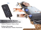 Glider Rocker Replacement Cushions with Massage Function, Storage Pocket, 5PCS, Soft Velvet 80350520