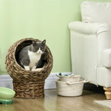 23.5" H grey cat bed with upholstered, cat basket bed cat house 35188807