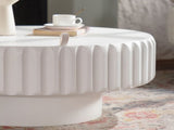 Round Fluted Storage Table with Lift-Off Lid, Sleek Texture, Perfect for Modern Living W3081P389033