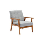 ZUN Accent Chairs Set of 2 with Table, Mid Century Modern Accent Chair, Wood and Fabric Armchairs W153982254